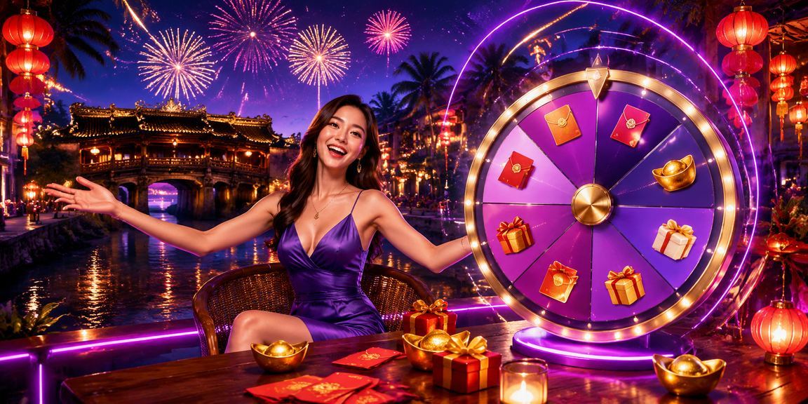 Không gian quán cà phê tại Hội An với trò chơi roulette trực tuyến trên màn hình